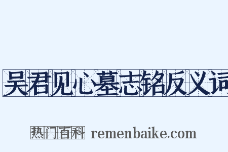 吴君见心墓志铭反义词是什么意思的图片